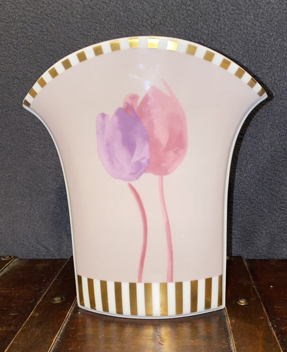UNIQUE ROSENTHAL STUDIO LINIE LAVENDER GOLD WHITE VASE MADE IN GERMANY PRE-OWNED